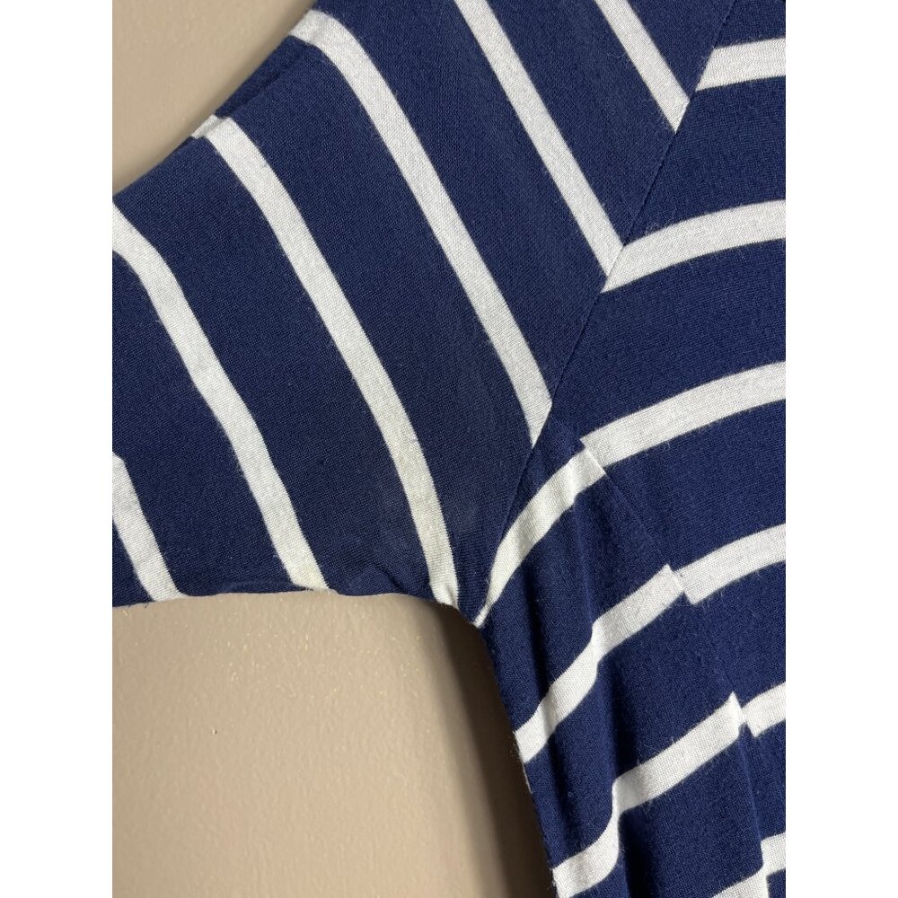 New Directions Dress Blue Stripe Knit Jersey Swing Trapeze Comfort Womens S - Picture 5 of 10